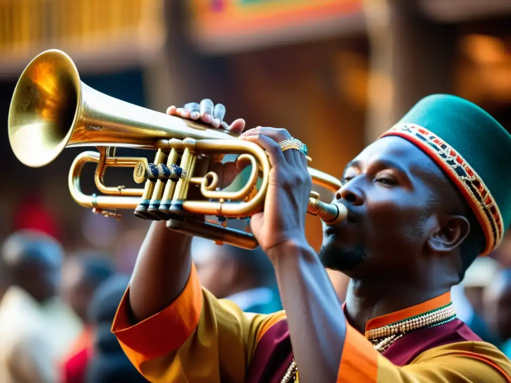 Un Kakaki africano realza la ceremonia tradicional