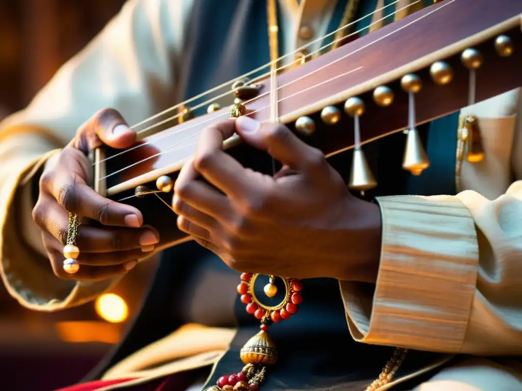 Las ágiles manos del intérprete de sarangi dan vida a la historia y construcción del sarangi indio con su destreza y pasión