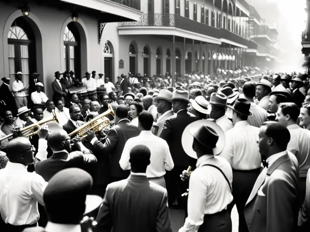 Una animada escena de la vida nocturna en Nueva Orleans durante la era del jazz