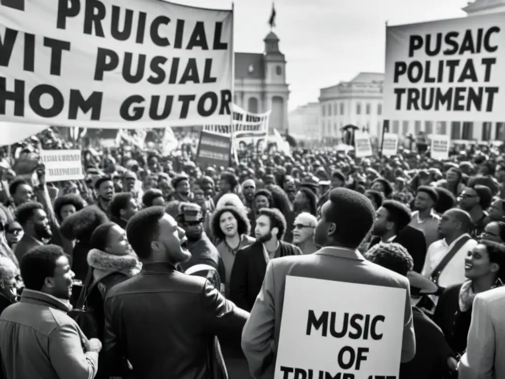 Apasionada protesta con instrumentos musicales como expresión política en la plaza pública