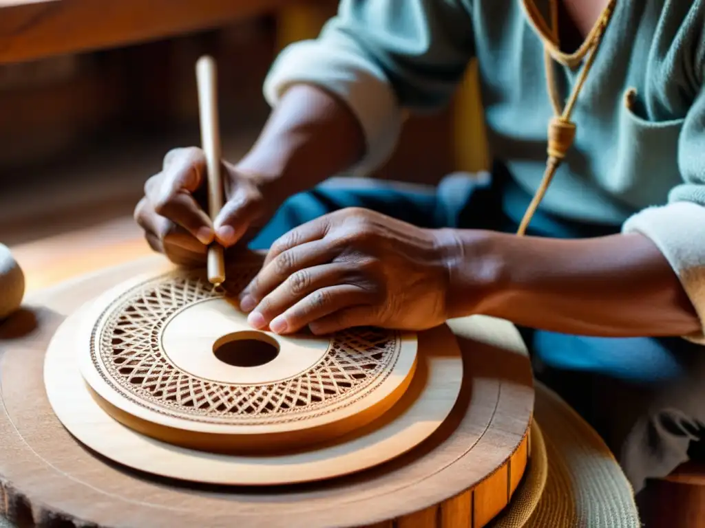 Un artesano andino talla con destreza un charango, un símbolo cultural de la región