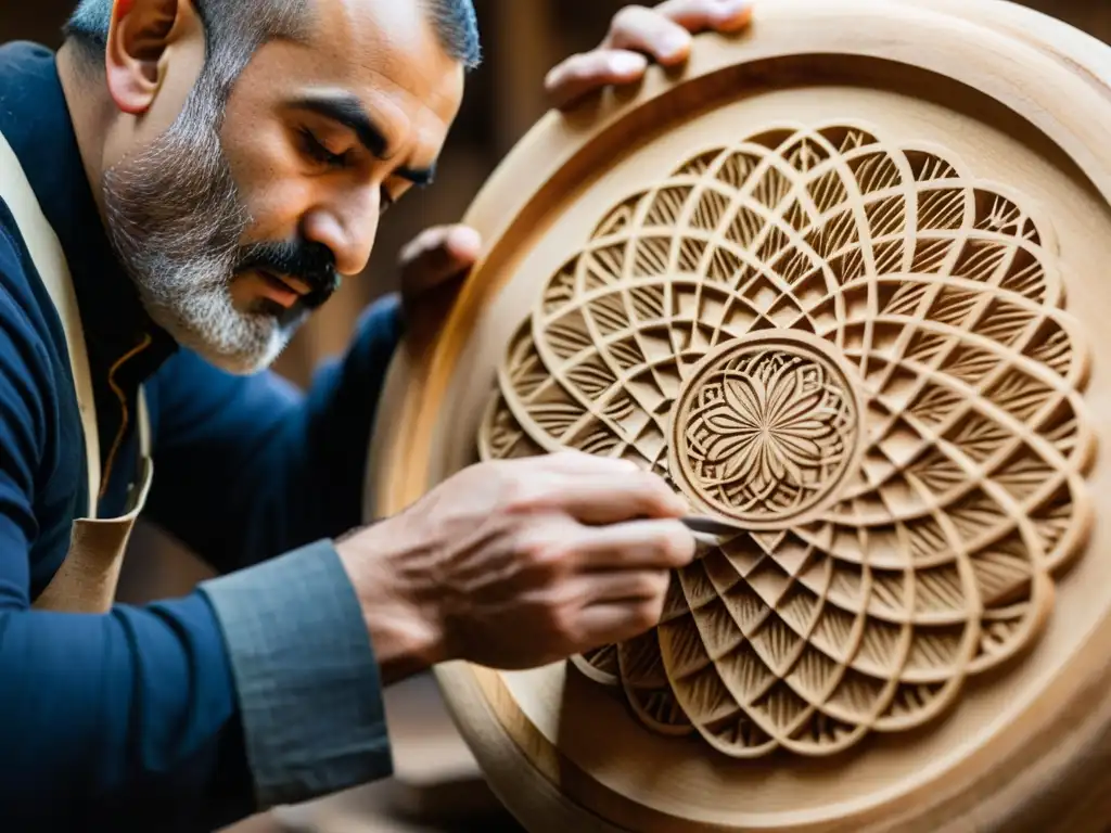 Un artesano armenio talla con maestría un duduk en madera de albaricoque, destacando la tradición musical étnica