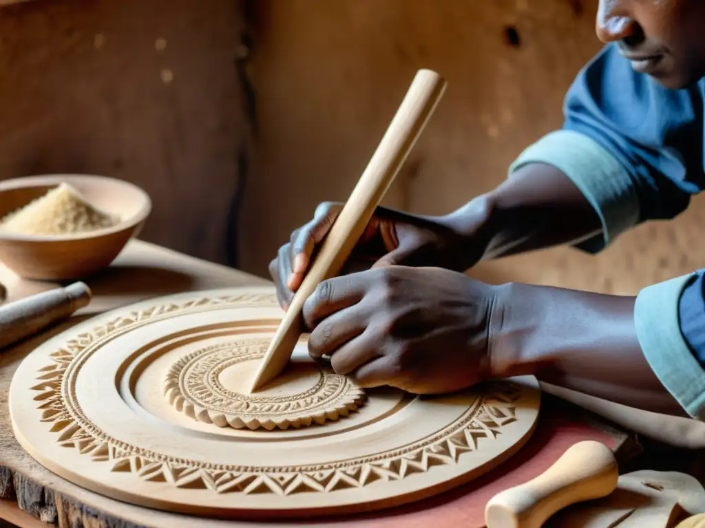 Un artesano hábil talla con destreza una Kora Africana, resaltando la historia, construcción y sonido de este icónico instrumento africano