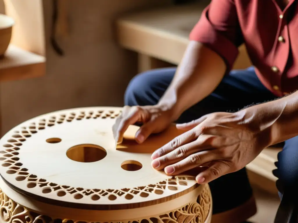 Un artesano experto crea un cajón flamenco tradicional, destacando la artesanía y los nuevos materiales para un sonido excepcional