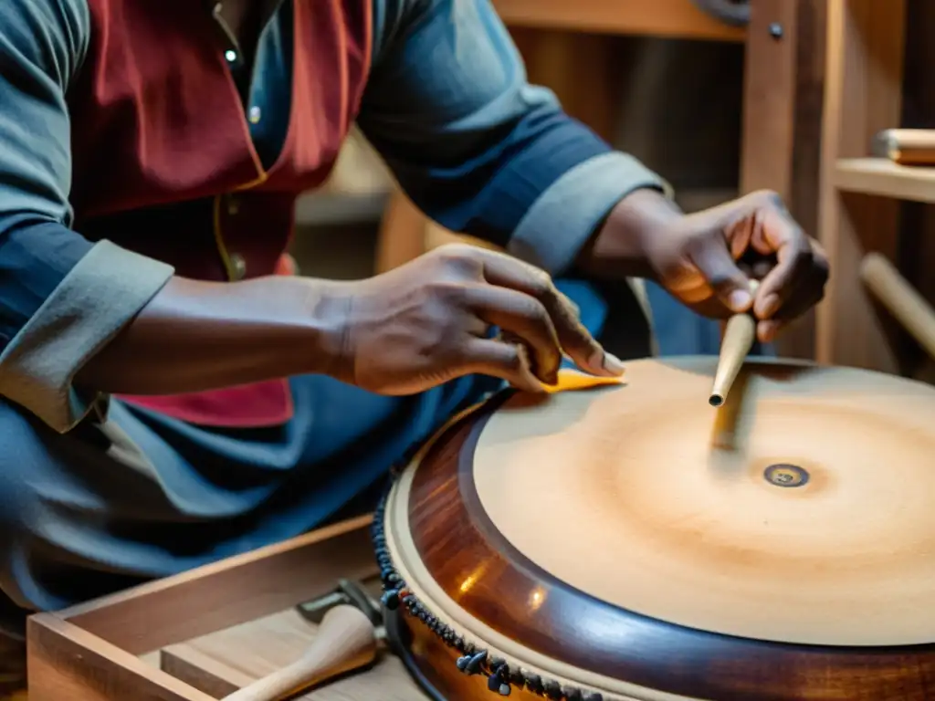 Un artesano experto construye un Hang Drum con concentración y destreza