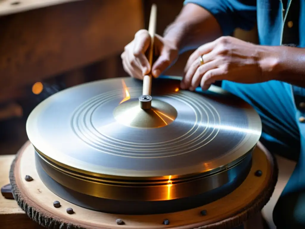 Un artesano experto da forma y sintoniza un Hang Drum, mostrando la dedicación y la destreza en preservar la historia y sonido del Hang Drum