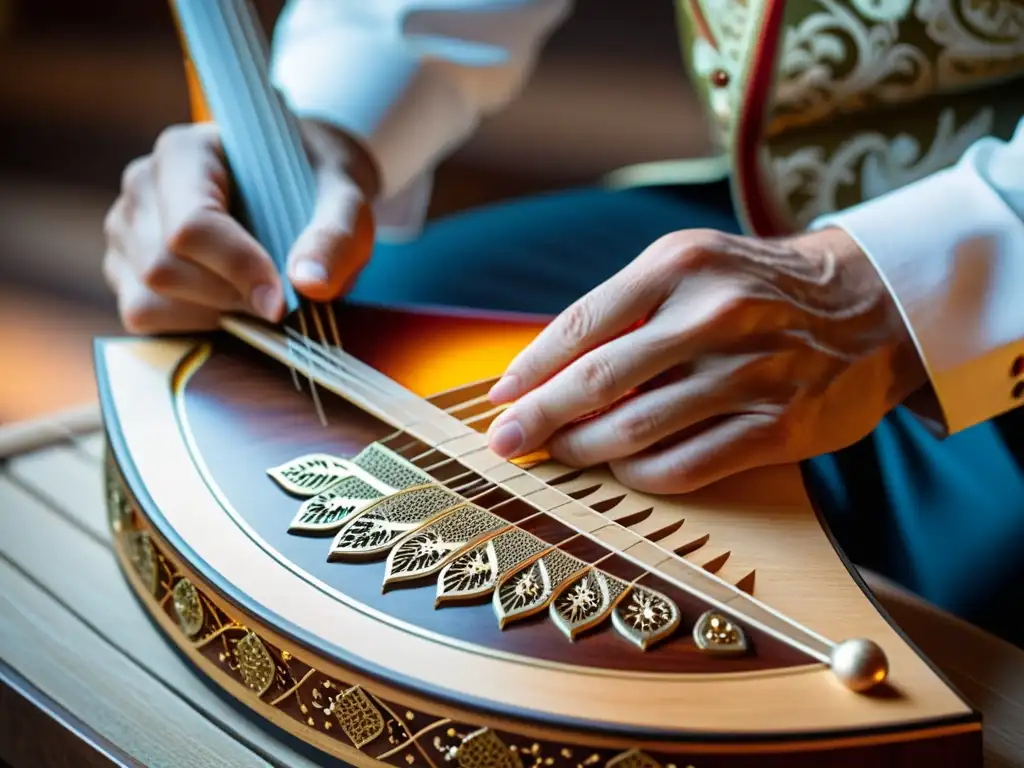 Un artesano experto crea una balalaika rusa tradicional con meticulosidad, destacando la artesanía y la historia del Balalaika ruso supervivencia