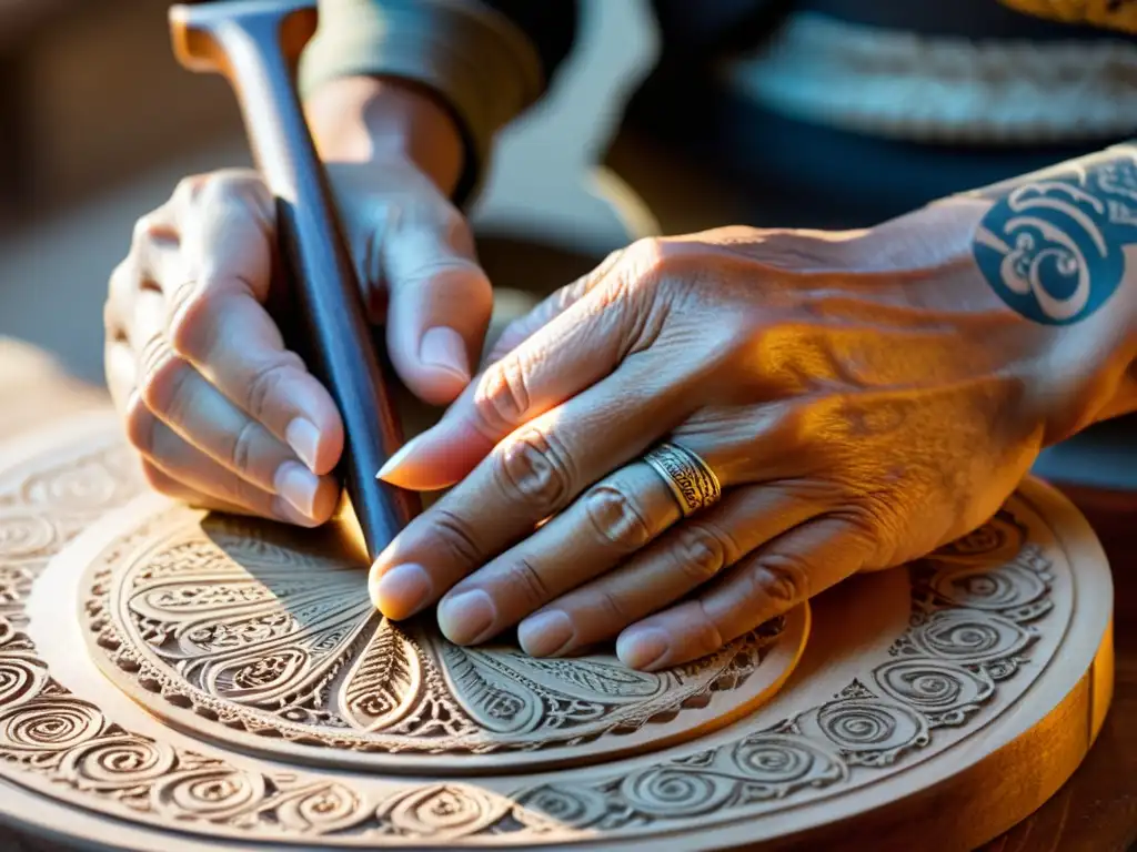 Un artesano experto talla con destreza un Cavaquinho portugués, resaltando la importancia cultural del instrumento