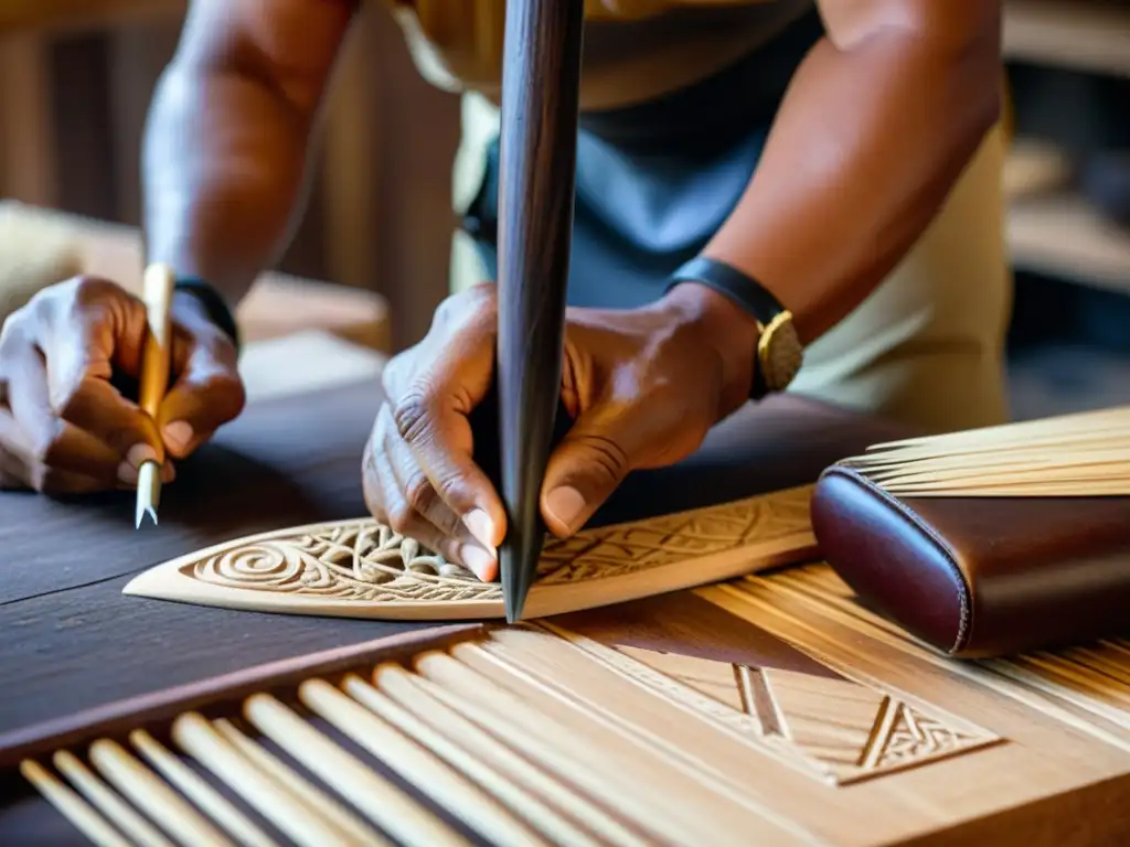 Un artesano experto construye un Torupill Estonio con herramientas tradicionales