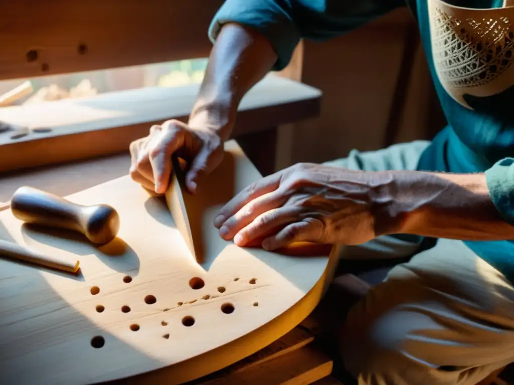 Un artesano finlandés experto crea un kantele tradicional en su taller, resaltando la rica historia y construcción del instrumento