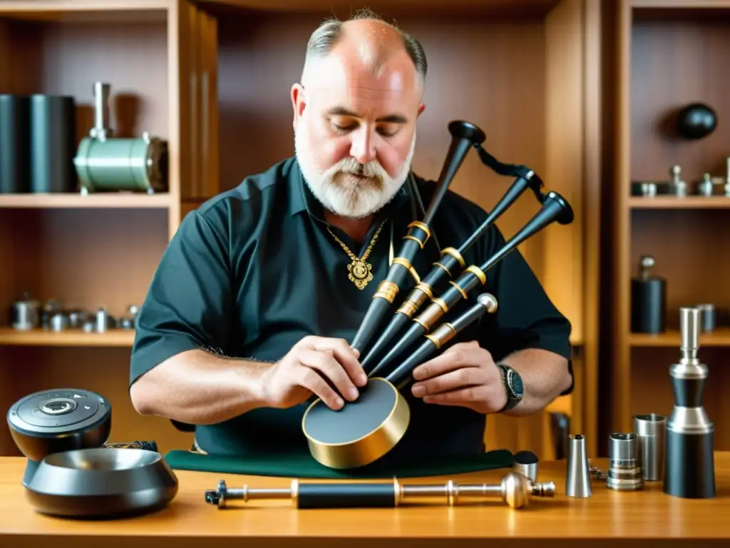 Un artesano de gaitas electrónicas celta fusiona tradición y tecnología moderna en la creación de su instrumento