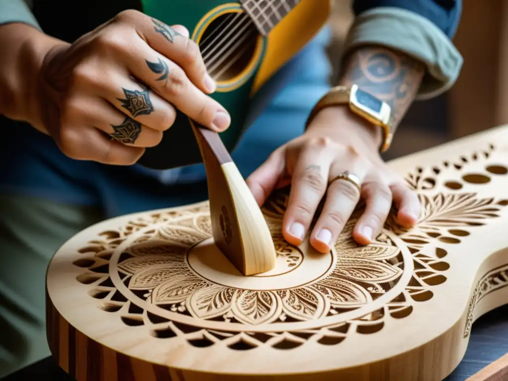 Un artesano crea una guitarra ecológica con madera sostenible