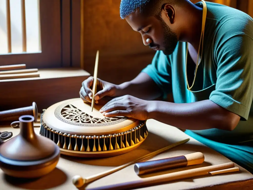 Un artesano revive instrumentos musicales olvidados, mostrando su destreza con herramientas tradicionales