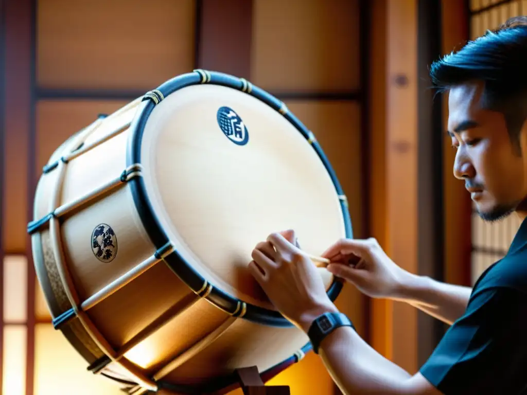 Un artesano japonés dedicado crea un taiko japonés: historia, construcción y sonido con materiales de alta calidad, destreza y tradición