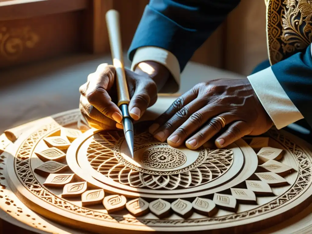 Un artesano kazajo talla con destreza la Dombra, mostrando tradición y dedicación en la construcción de este instrumento tradicional