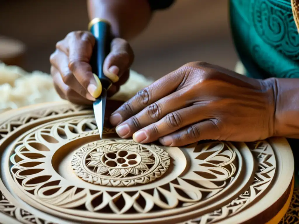 Un artesano mexicano talla con destreza una vihuela, mostrando la dedicación y la artesanía de la música ranchera