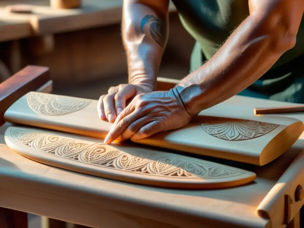 Un artesano talla con maestría el cuerpo de un kantele, con herramientas centenarias