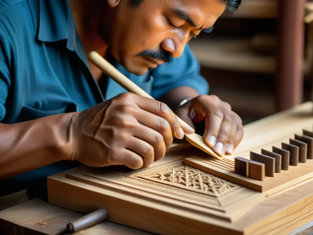 Un artesano talla con precisión un Timple Canario, mostrando la historia, construcción y sonido de este instrumento tradicional