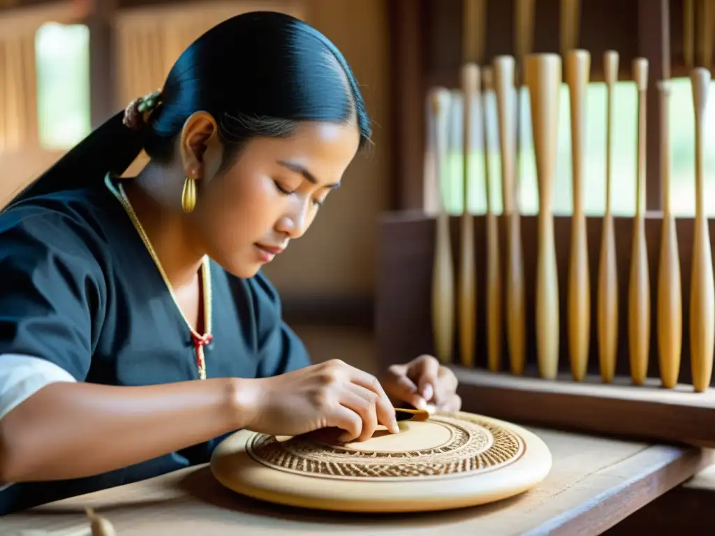 Artesanos expertos crean Gaitas Zulianas tradicionales en un taller rústico, mostrando la rica tradición venezolana