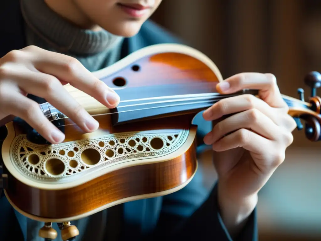 Captura detallada de la documentación de instrumento musical con tecnología Ambisonic