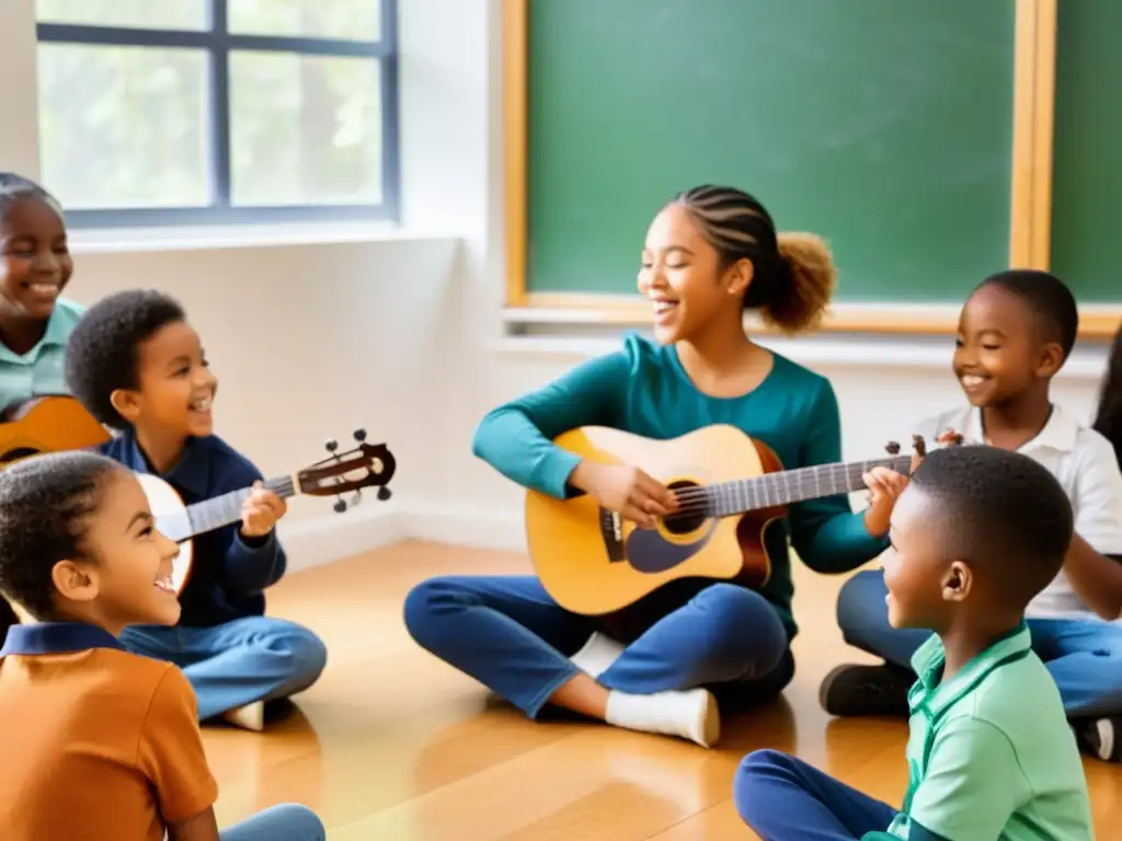 'Clase de música para niños: influencia de instrumentos musicales en educación