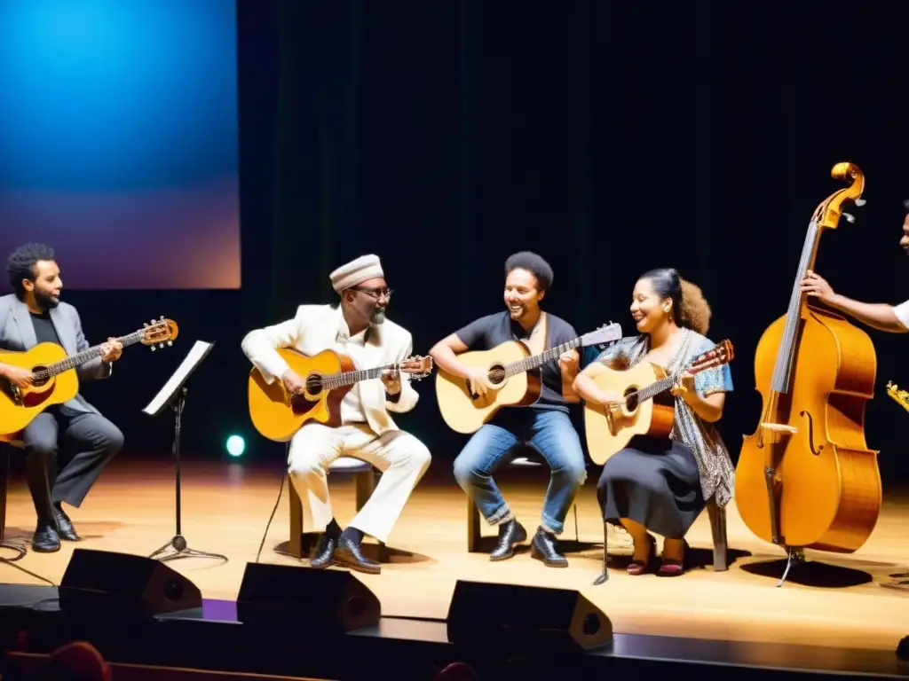 Concierto multicultural en vivo, influencia migración música contemporánea