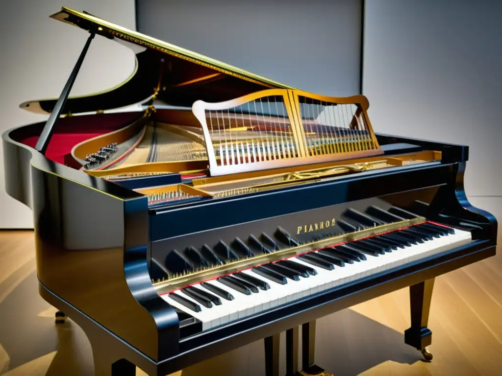 Exhibición detallada de la evolución del pianoforte, mostrando su historia y mecanismos internos