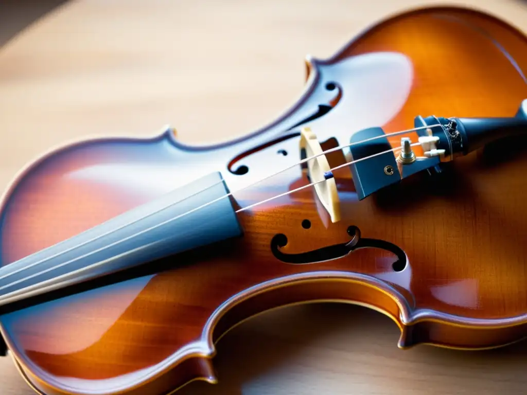 Detalle de un violín Stradivarius, mostrando la artesanía y las innovaciones en la luthería de violines Stradivarius