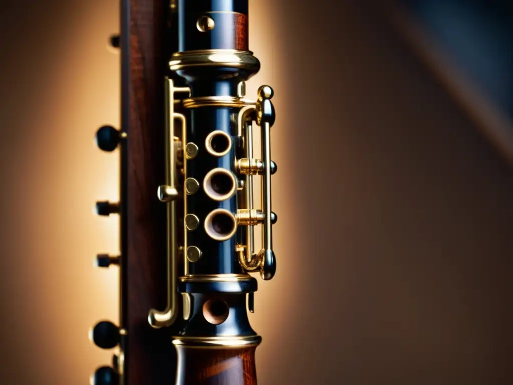 Detalle de la construcción y sonido de oboes: llaves relucientes y madera pulida muestran el arte y la belleza de este instrumento clásico