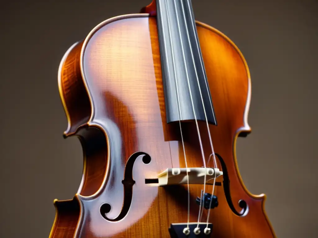 Detalle de la hermosa Viola da gamba, resaltando su artesanía y la importancia del Viola da gamba en tonos cálidos y luz natural