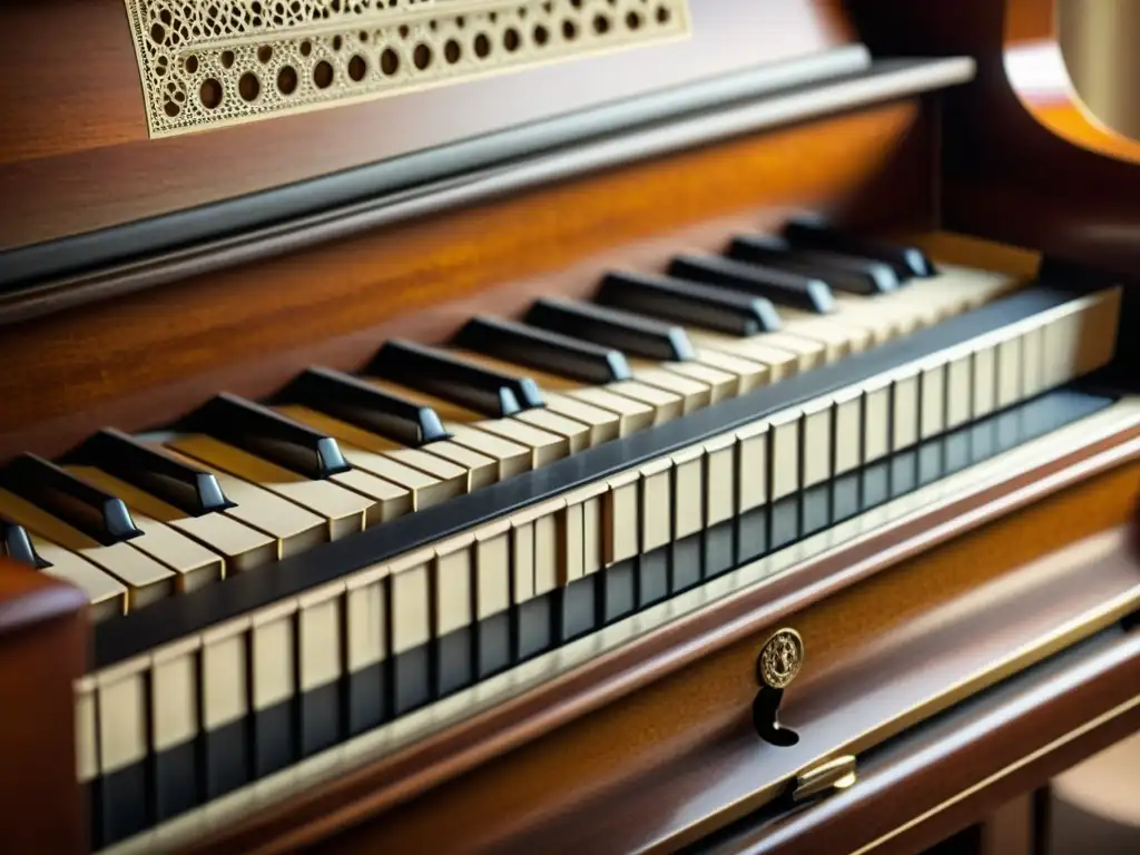Detalle del piano de rollo vintage en funcionamiento, evocando la nostalgia y la belleza atemporal