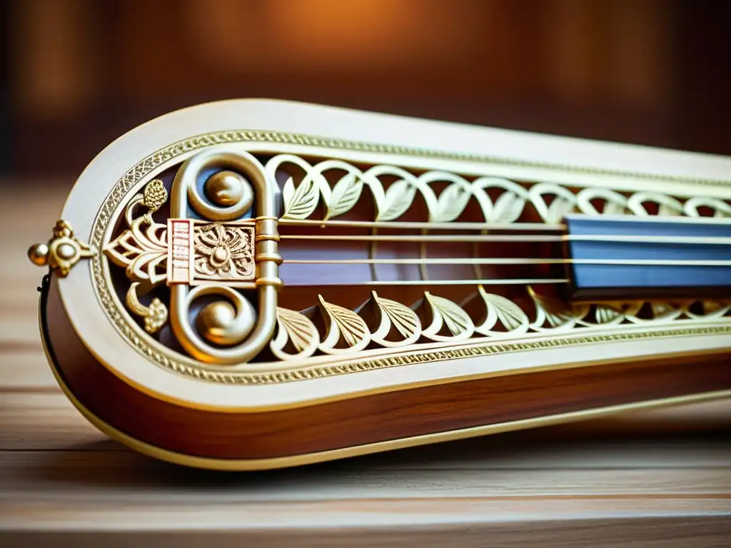 Detalle del Ranat Thai tradicional, destacando la artesanía y la belleza de las tallas en madera