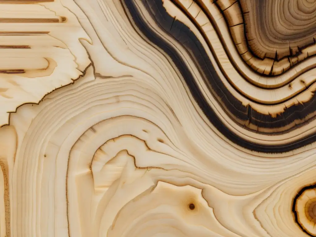 Detalle de la veta de madera de arce, con patrones de calidad sonido y rica textura natural