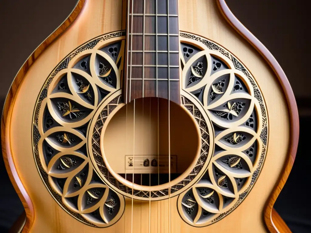 Detalles intrincados del oud árabe resaltan la historia y relevancia cultural de este instrumento tradicional