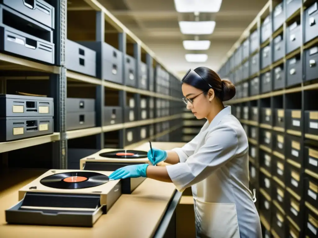 Un equipo de archivistas preserva con cuidado grabaciones musicales históricas en una instalación de preservación de vanguardia