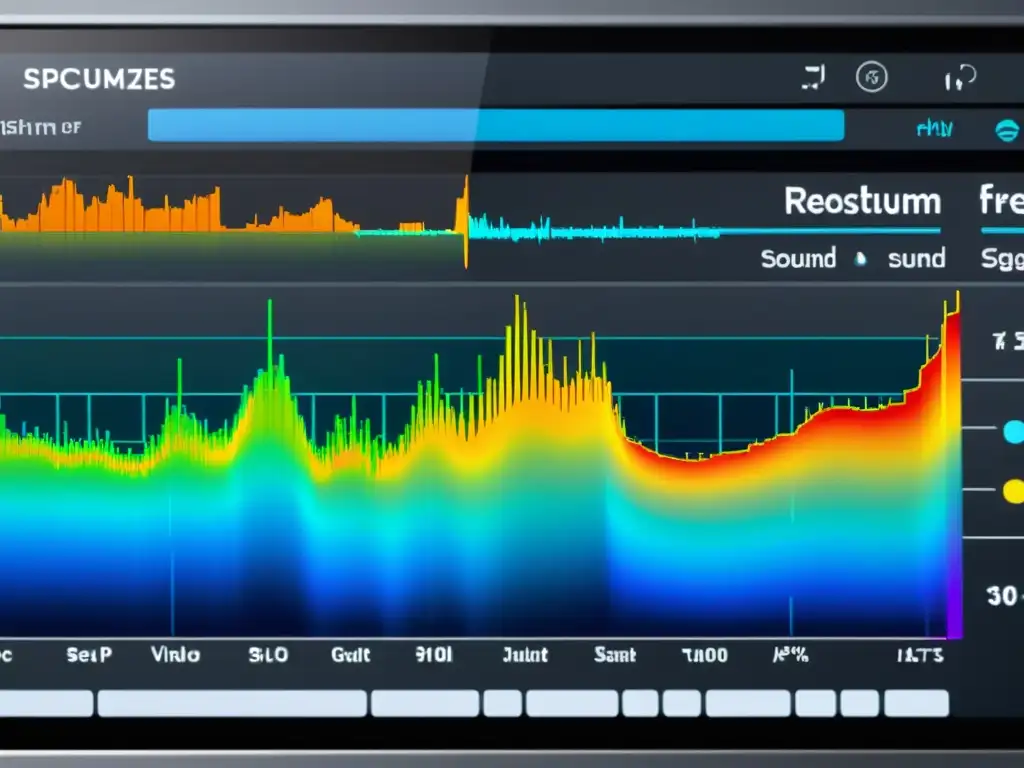 Espectro analizador detallado de instrumentos musicales