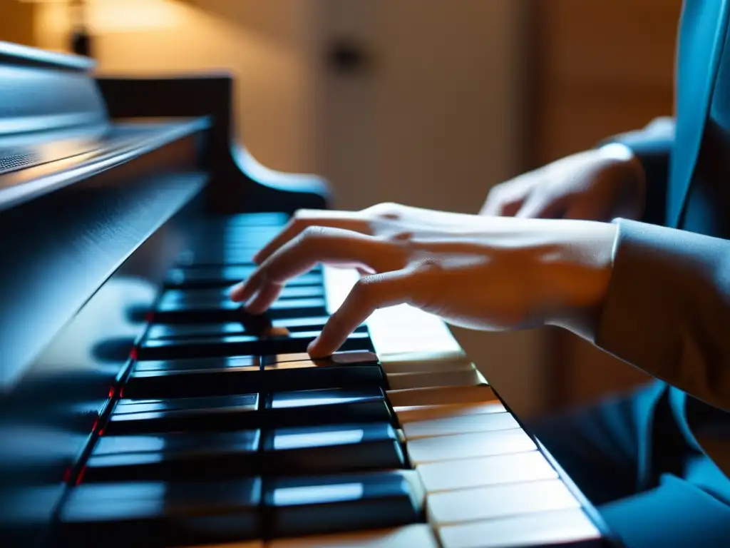 Un estudiante toca el piano con gracia, concentración y pasión, creando un impacto emocional