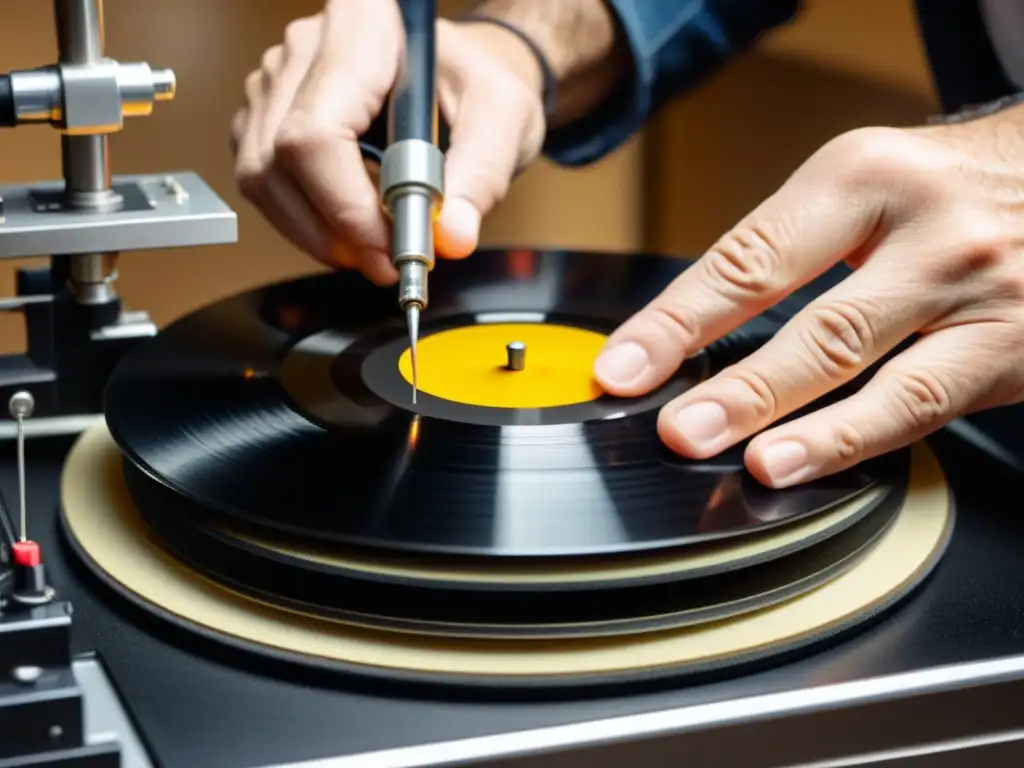 Un experto preserva con cuidado un vinilo antiguo, destacando la importancia de los archivos sonoros en la era de la información