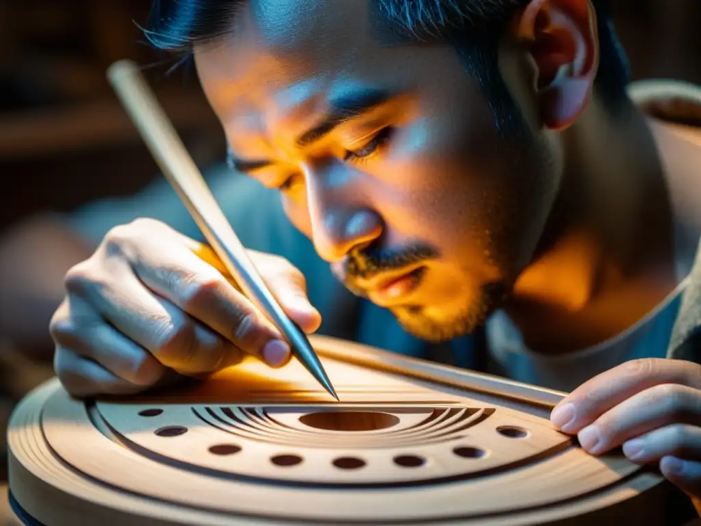 Un luthier construye meticulosamente una gamba en su taller, resaltando la artesanía e historia del instrumento musical