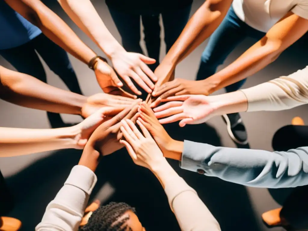 Ritmo y pasión: La sinfonía del body percussion Un grupo diverso de personas realiza técnicas de percusión corporal en perfecta sincronía, mostrando pasión y habilidad en su expresión musical