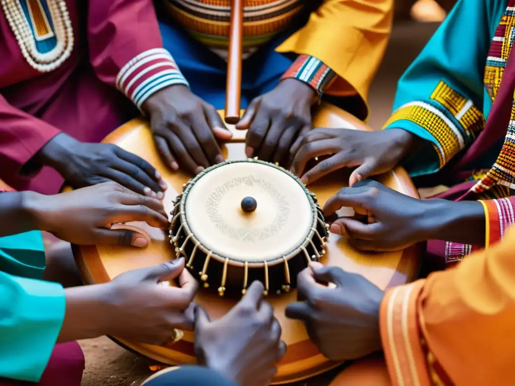 Un grupo de músicos africanos tocan el Asalato con pasión y precisión