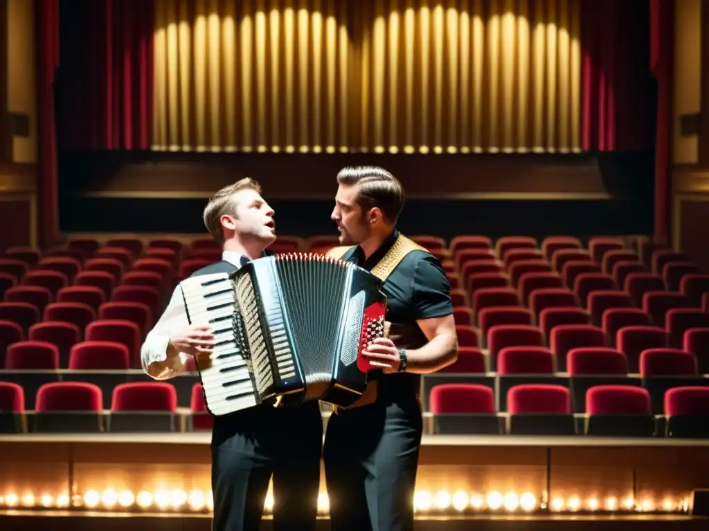 Un grupo de músicos talentosos actúa con pasión en un teatro histórico