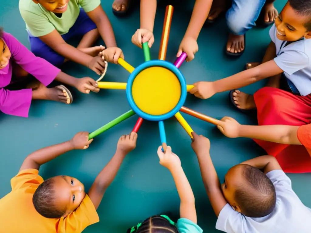 Un grupo de niños disfruta explorando xilófonos en una clase musical, demostrando la importancia del xilófono en música