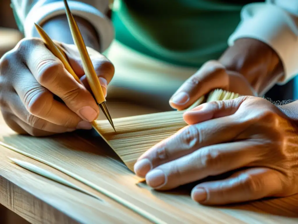 Las hábiles manos del artesano crean una zampogna italiana con detalle y pasión, inmerso en la historia y construcción de la zampogna italiana