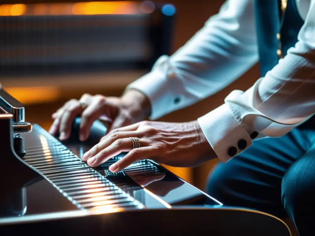 Las hábiles manos de un intérprete de pedal steel guitar dan vida a la emotiva música del instrumento