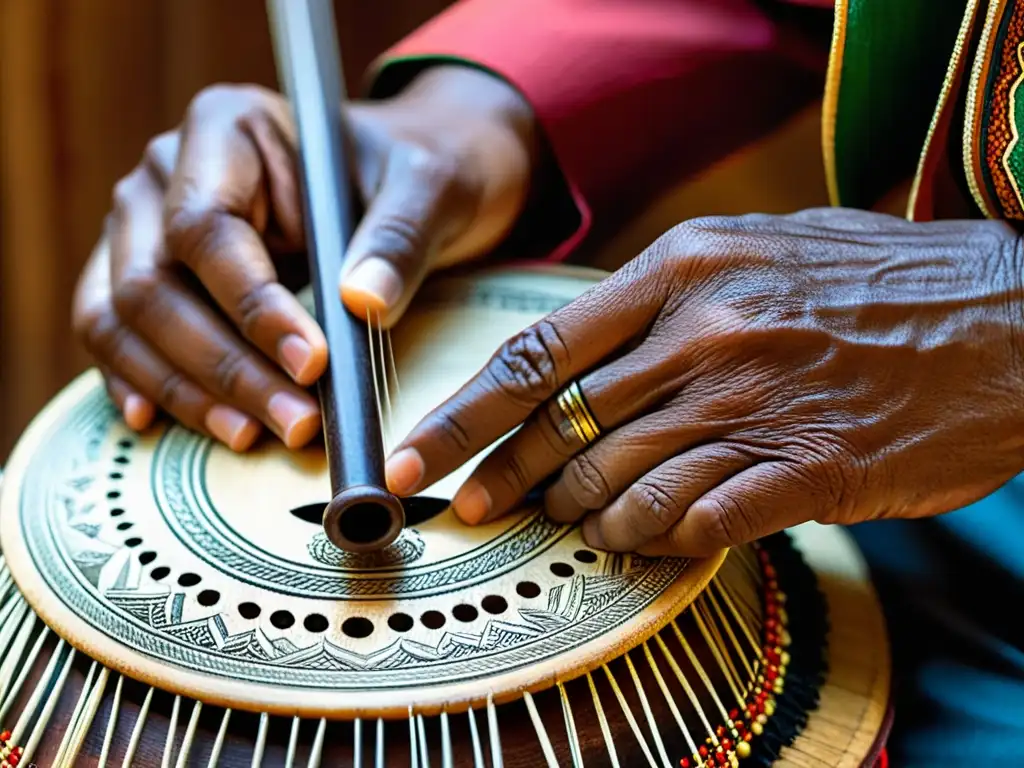 Las hábiles manos de un músico colombiano tocan el Tiple, instrumento de rica historia y sonido