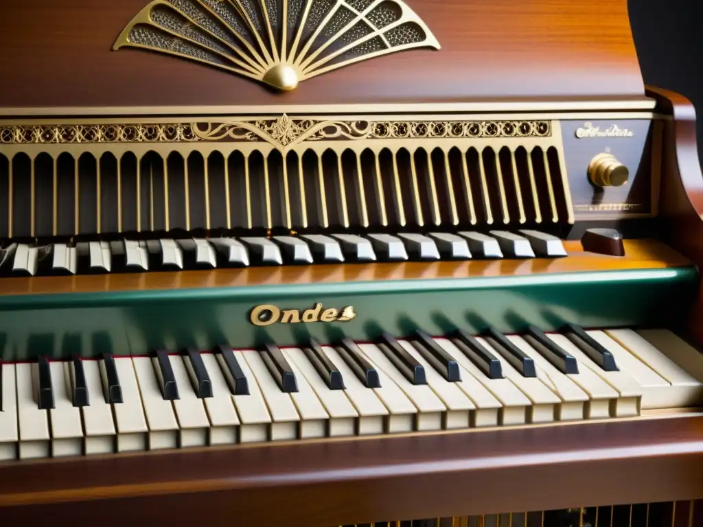 Una imagen en alta definición de un antiguo instrumento Ondes Martenot, con detalles intrincados y diseño delicado