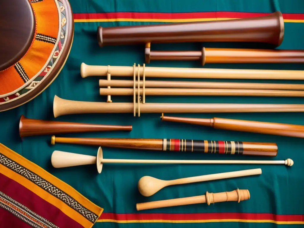 Una imagen detallada de instrumentos multiculturales tradicionales, destacando la diversidad y el significado cultural