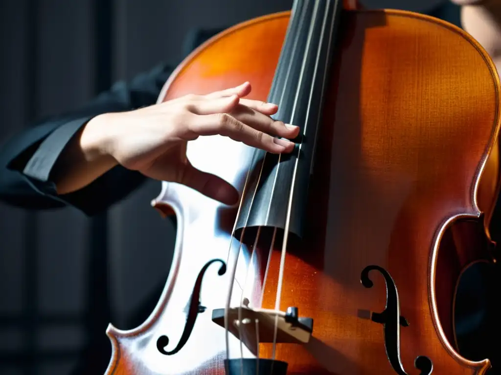 La imagen muestra la intensidad y concentración de un cellista dominando técnicas avanzadas para cellistas