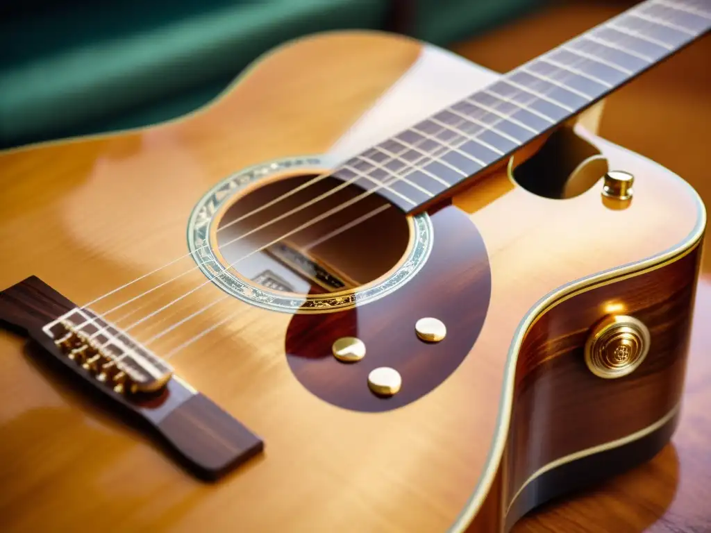 Una impresionante guitarra hawaiana slack key tradición con detalles intrincados y una rica resonancia